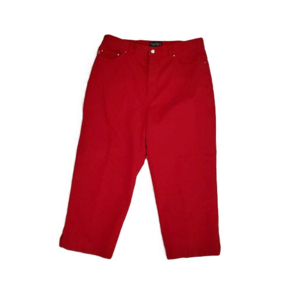 Lauren Jeans Co Ralph Lauren Red Cropped Pants Sz 12